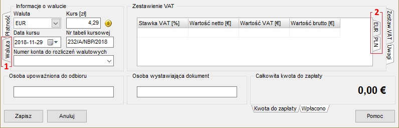 Faktura VAT - Instrukcja obsługi