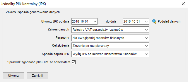 W jaki sposób utworzyć plik JPK_VAT?